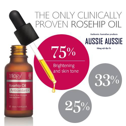 [GOM SALE ÚC] Tinh dầu tầm xuân Úc chống lão hóa Trilogy Rosehip Oil Antioxidant+ 30ml aussie.vn