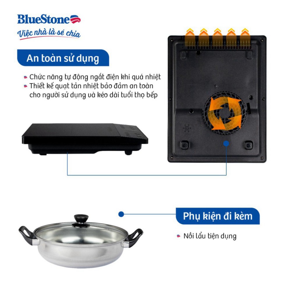 Bếp từ đơn BlueStone ICB-6610(2000W)- Tặng kèm nồi - Bảo hành 24 tháng