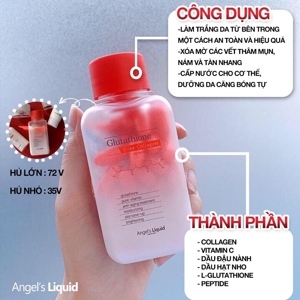 Viên Dưỡng Trắng Da Angel's Liquid Glutathione Collagen (Giúp da săn chắc, đàn hồi) + Tặng 1 Mặt Nạ BNBG (Ngẫu Nhên)