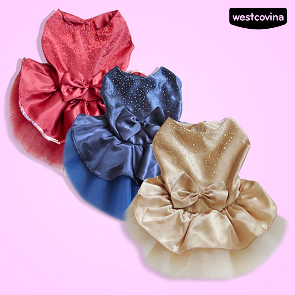 Đầm Tutu Công Chúa Đính Nơ Xinh Xắn Cho Thú Cưng