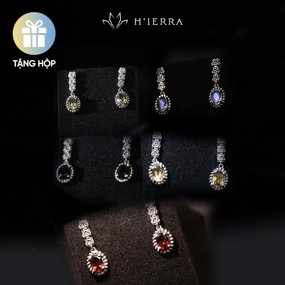 Bông tai bạc nữ H'ierra Princess Earrings 5 loại đá | Queen & Princess Concept