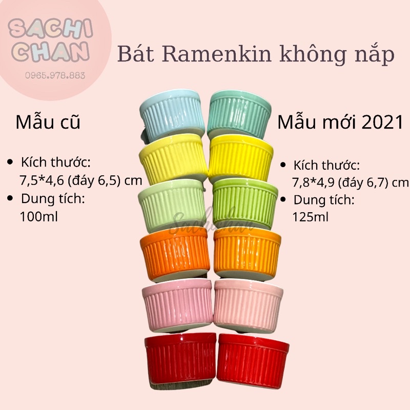 Chén bát ăn dặm cho bé Ramenkin tròn -Chén Caramen Khuôn Bánh Flan,Rau Câu,Sữa chua,Caramen Khay Nướng Bánh,Hũ Sứ