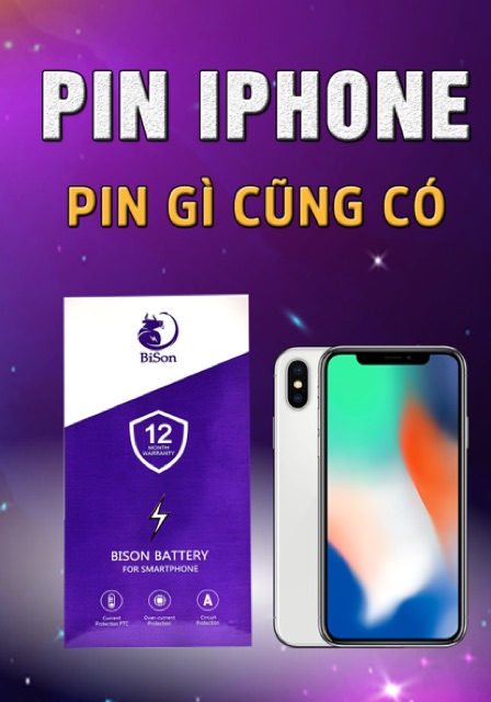 Pin Siêu Bison (Bản Đặc Biệt) - Pin IPhone Dung Lượng Cao - Bảo Hành 12 Tháng