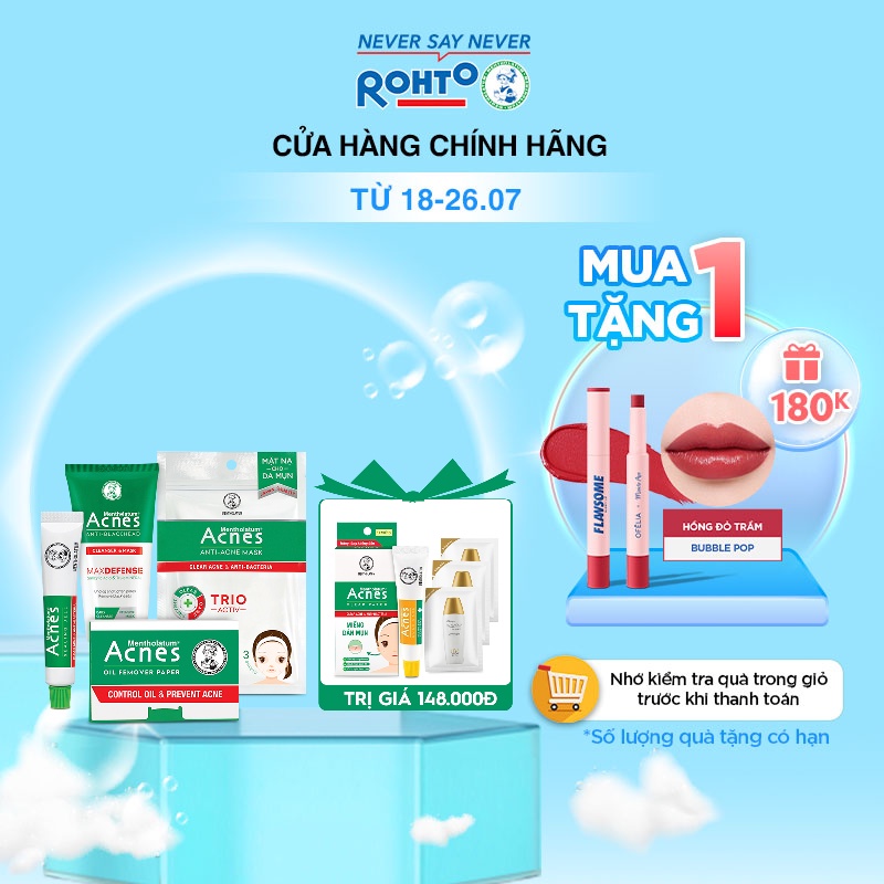 Bộ sản phẩm Acnes ngừa mụn đầu đen và kiểm soát dầu