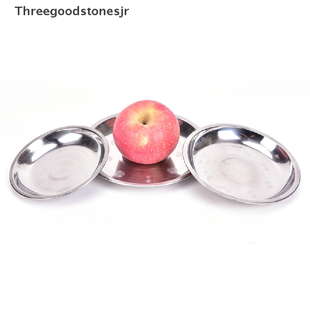 Đĩa Tròn Đựng Thức Ăn Đường Kính 14-26cm Bằng Thép Không Gỉ JR