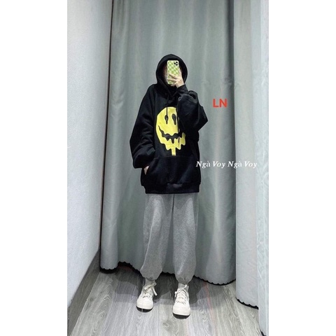 Áo hoodie mặt cười vàng chảy LN11