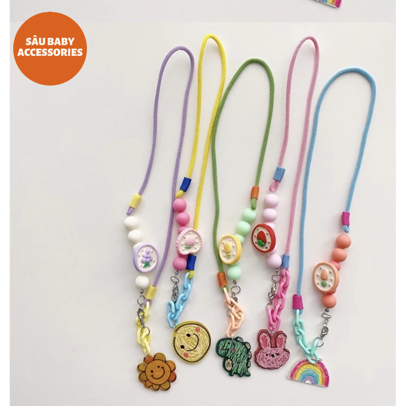 Dây đeo giữ khẩu trang gắn sticker Hàn Quốc cho bé