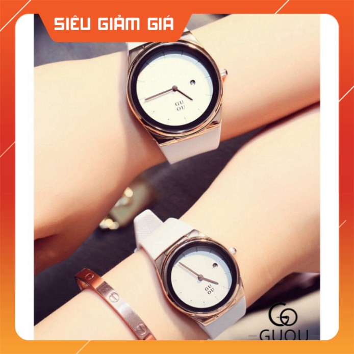 { SIÊU PHAM HOT} Đồng hồ nữ Guou 8160, tặng box, thẻ bảo hành 12 tháng, dây silicon | BigBuy360 - bigbuy360.vn