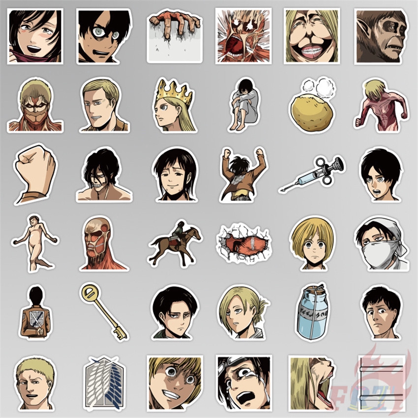 ❉ Attack on Titan - Anime Stickers ❉ 40Pcs/Set DIY Decals Stickers for Album Diary Laptop Scrapbooks Skateboard