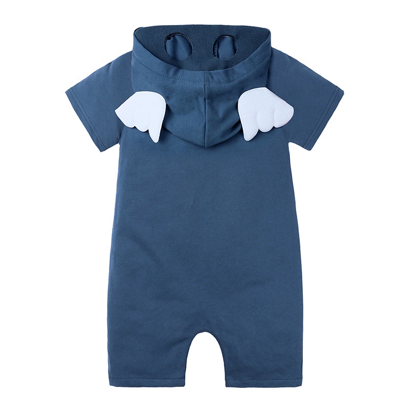 Bộ Áo Liền Quần Vải Cotton Tay Ngắn Hóa Trang Captain America Spiderman Cho Bé Trai 0-24 Tháng Tuổi