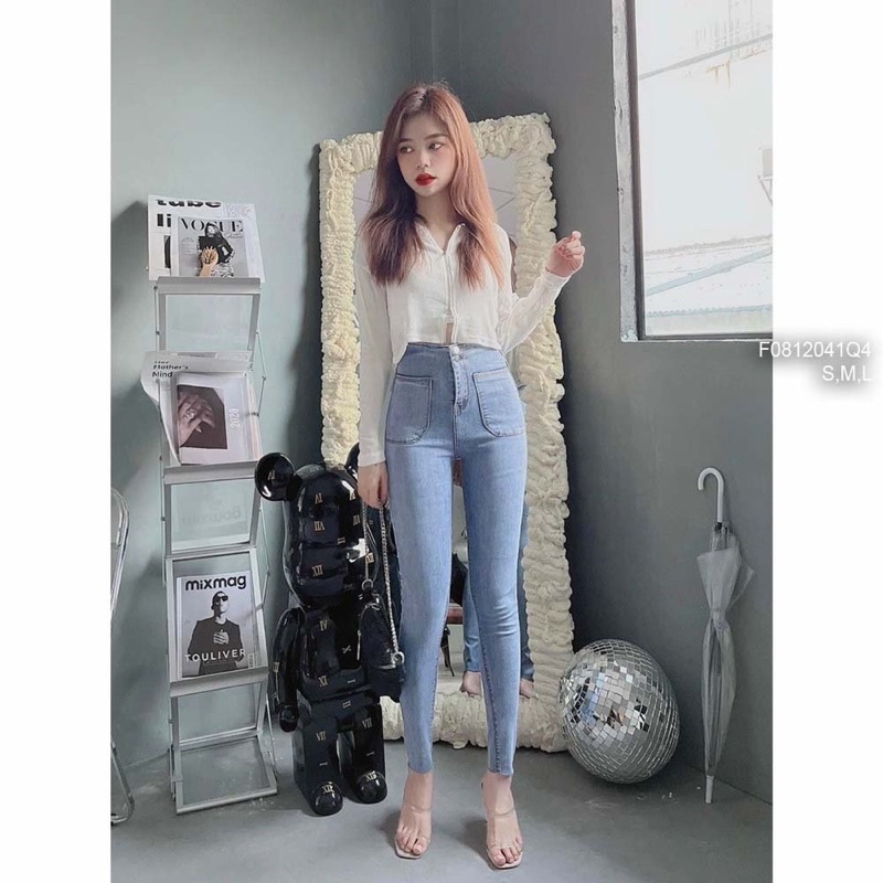Quần jeans đắp 2 túi trước