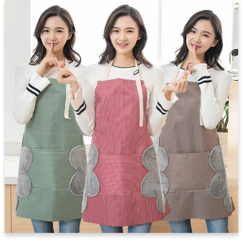 Tạp Dề 3 Trong 1 Chống Bám Dầu Mỡ, Có Chỗ Lau Tay, Đựng Đồ Cao Cấp