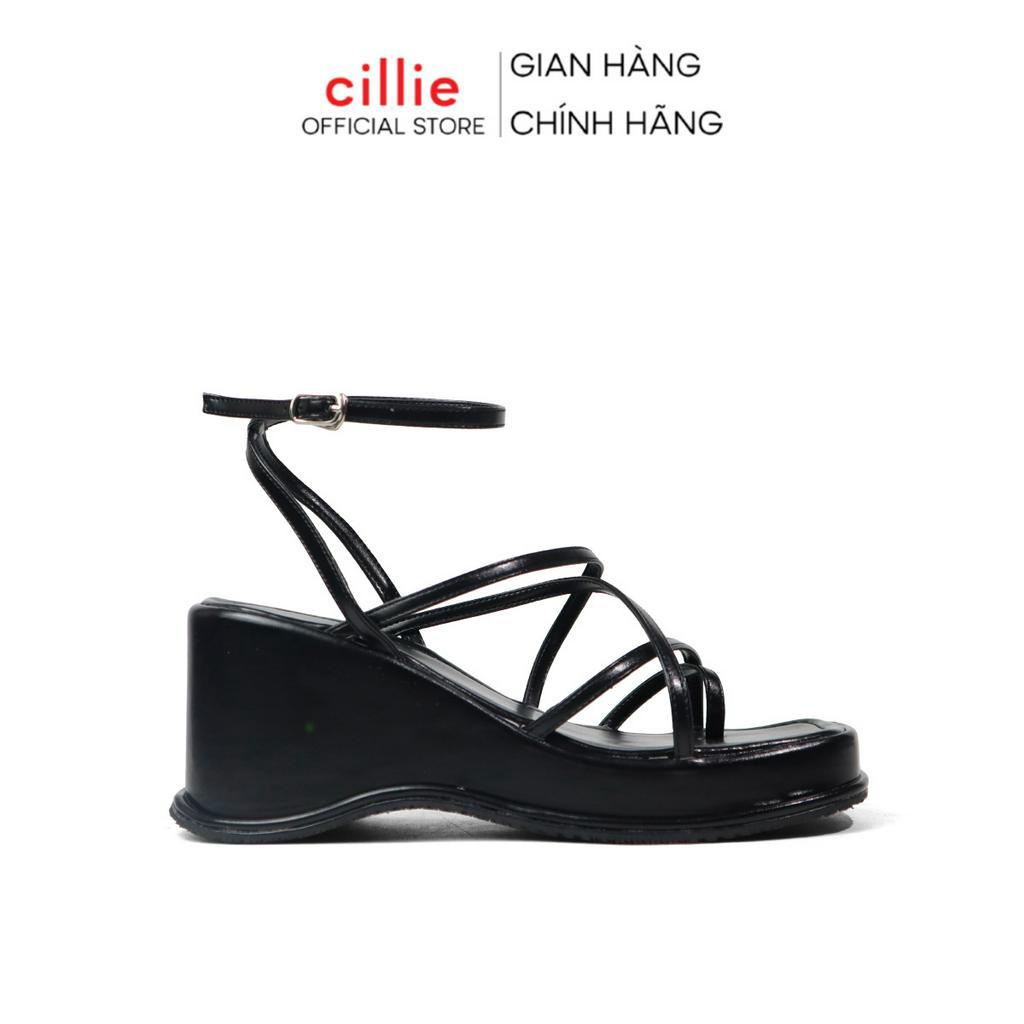 Dép Sandal Đi Biển Nữ Đế Xuồng Cillie Xăng Đan Quai Dây Cổ Cao Giày Bánh Mì 1117