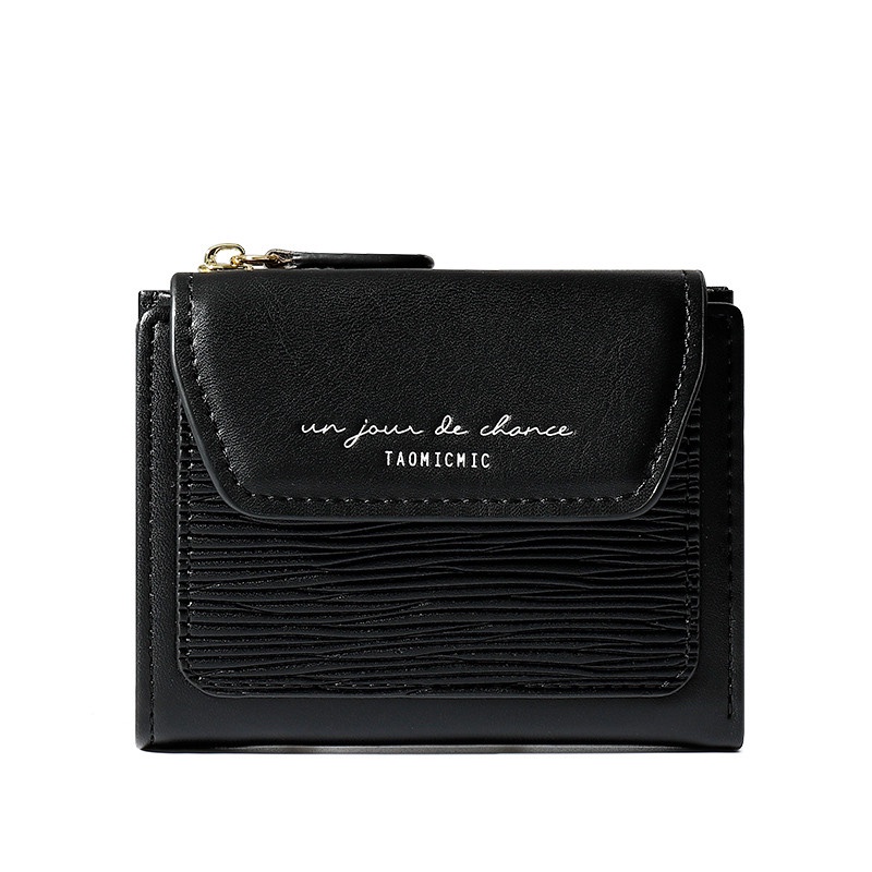 Ví da pu ngắn PIERRE LOUES gấp ba có khóa kéo thời trang cho nữ