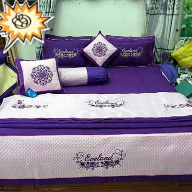 Bộ ga phủ 7 món chất liệu satin