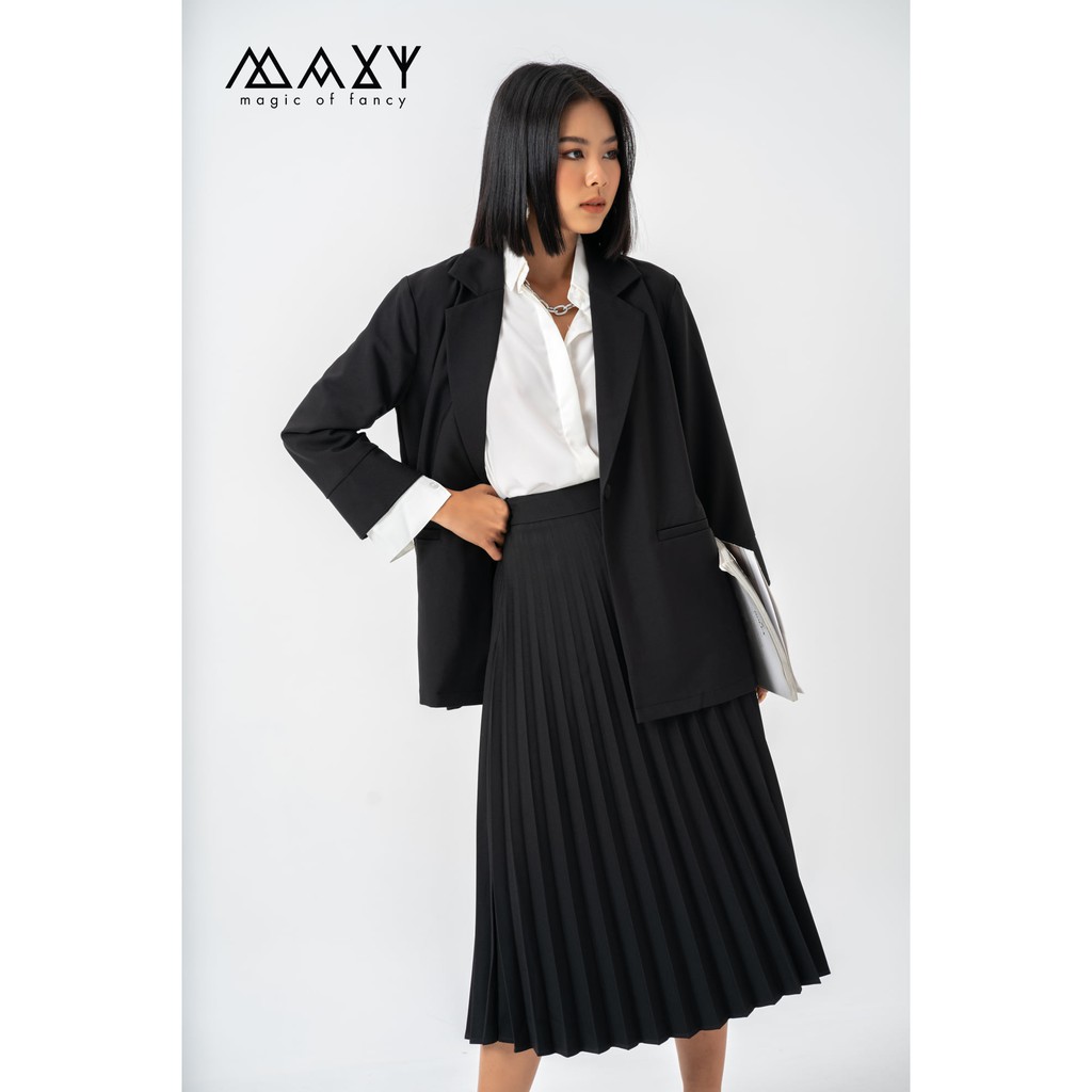 Áo khoác blazer phong cách Hàn Quốc black blazer Maxy Workshop | BigBuy360 - bigbuy360.vn