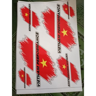 Tem tấm logo lá cờ đỏ vn kt 20x25cm