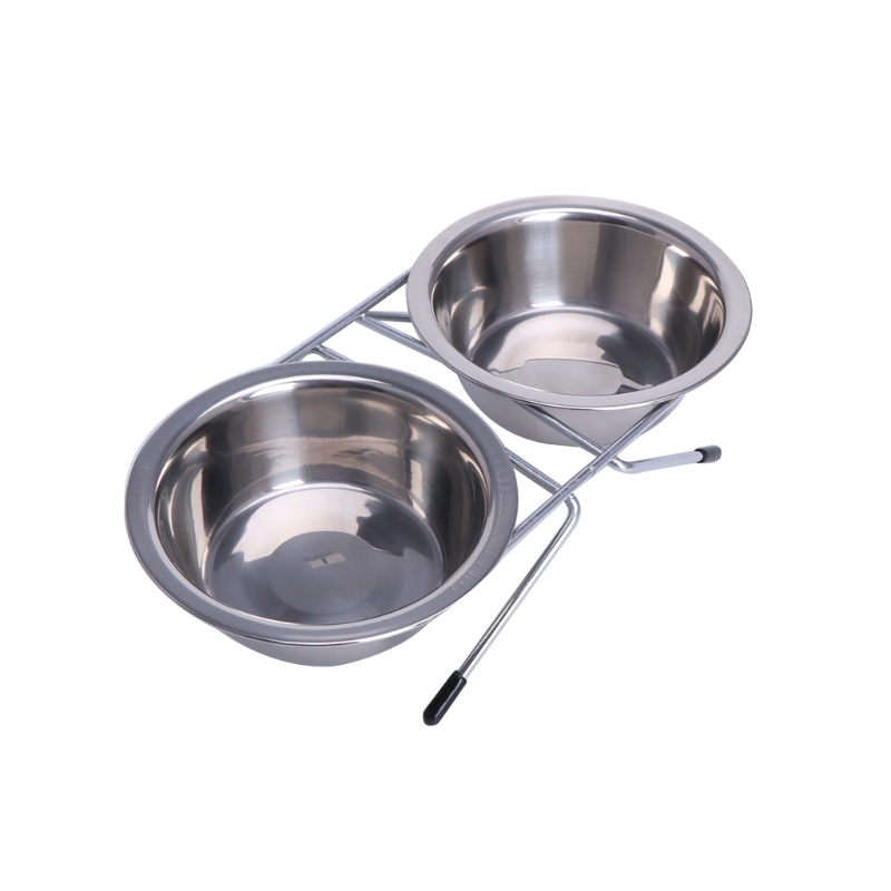 Bát Đôi Đựng Thức Ăn Nước Uống Không Trượt Bằng Thép Không Gỉ Dành Cho Thú Cưng