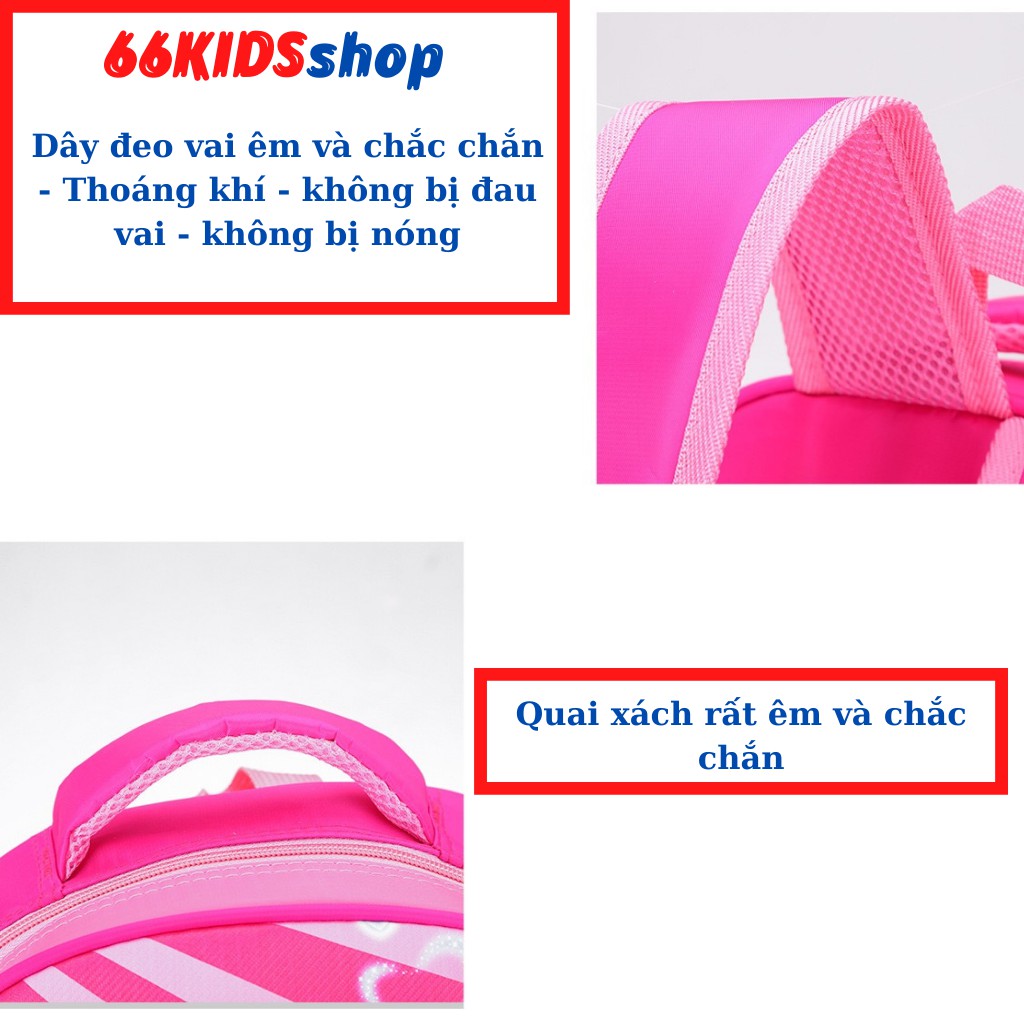 Balo cho bé mẫu giáo và tiểu học chống thấm nước hình cute đáng yêu 66KIDS SHOP