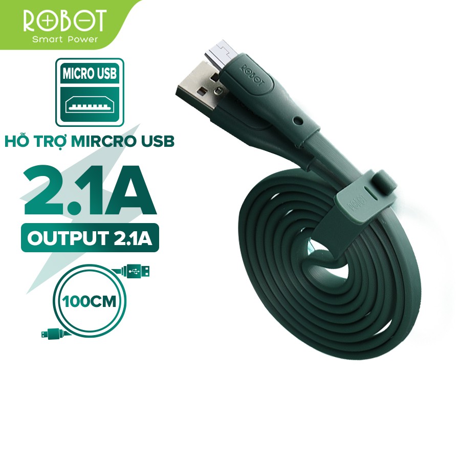Cáp Sạc Lightning/Micro/Type-C ROBOT - Dài 100CM  RGL100/RGC100/RGM100 Tương Thích Với Các Dòng iOS/Android | BigBuy360 - bigbuy360.vn