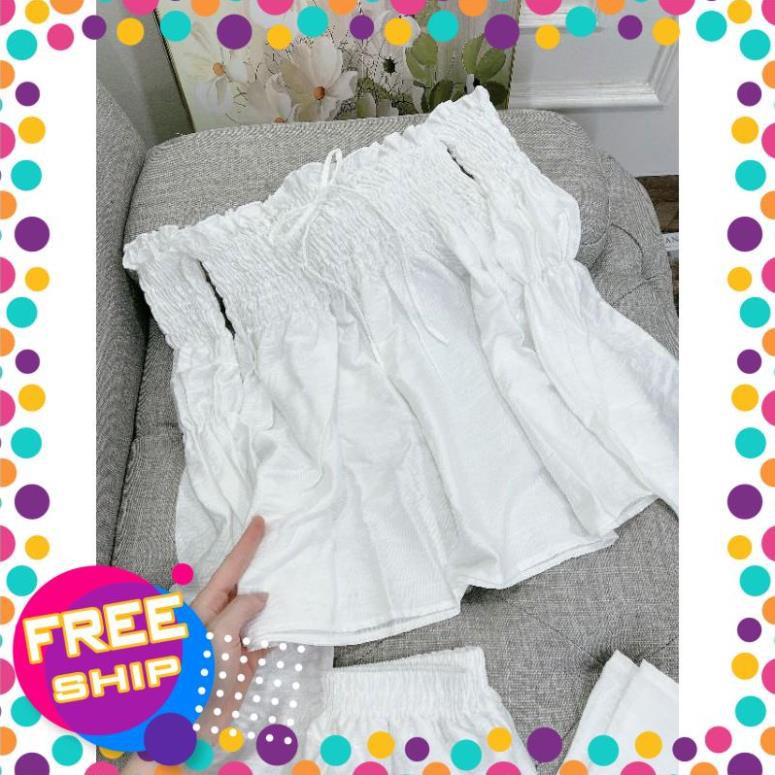 [ 𝐅𝐑𝐄𝐄 𝐒𝐇𝐈𝐏 ] SET ĐŨI CHUN NGỰC TRỄ VAI QUẦN SUÔNG DÀI