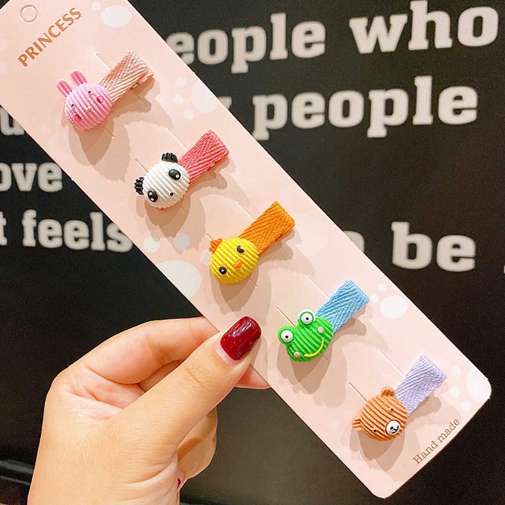 Set 5 Kẹp Tóc Kiểu Hoạt Hình Xinh Xắn Đáng Yêu Dành Cho Bé Gái