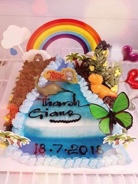 Túi 10 cổng cầu vồng trang trí bánh kem, phụ kiện trang trí sinh nhật