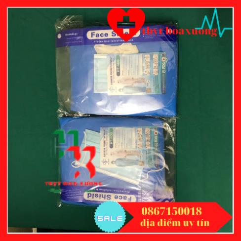 ( Com Bo 10 Bộ)  Quần áo bảo hộ y tế phòng dịch 7 món Hàng An Sinh gồm quần,áo ,mũ,kính che mặt,khẩu trang ,găng tay