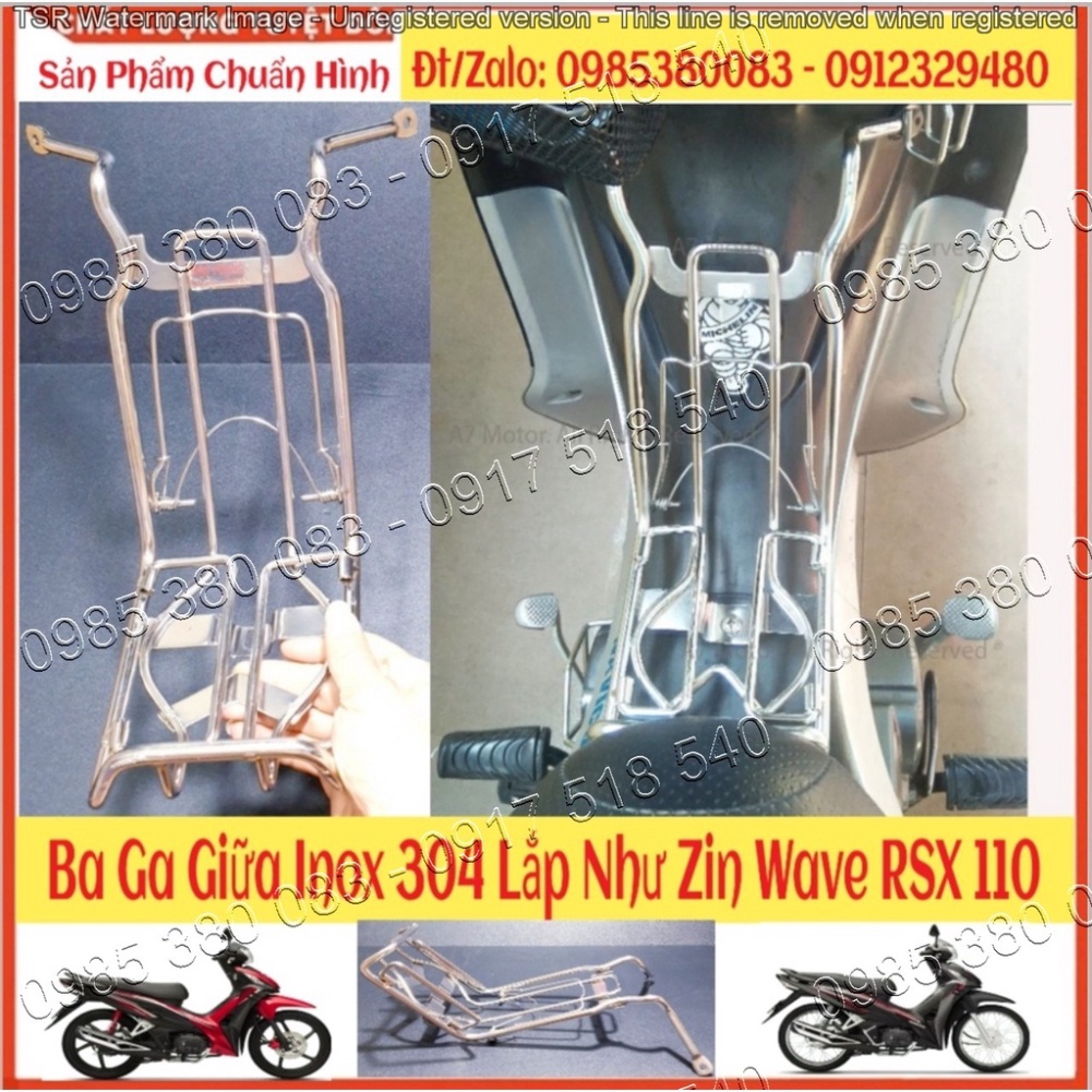 Baga Giữa Võng Xe INOX Dày 10 Ly Cho Honda Wave RSX Các Đời 2014 - 2021 (Ảnh tự chụp)