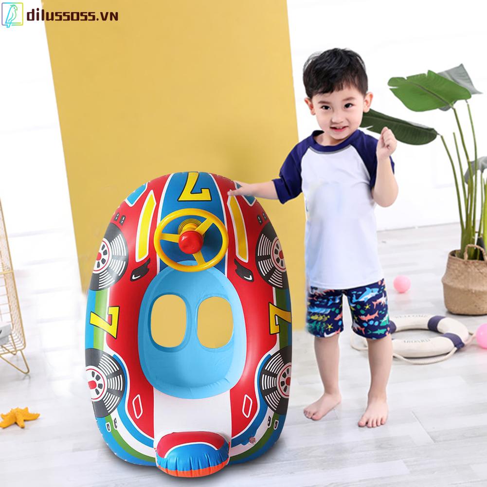 Phao Bơi Bơm Hơi Hình Tròn Bằng PVC Dễ Thương Cho Bé