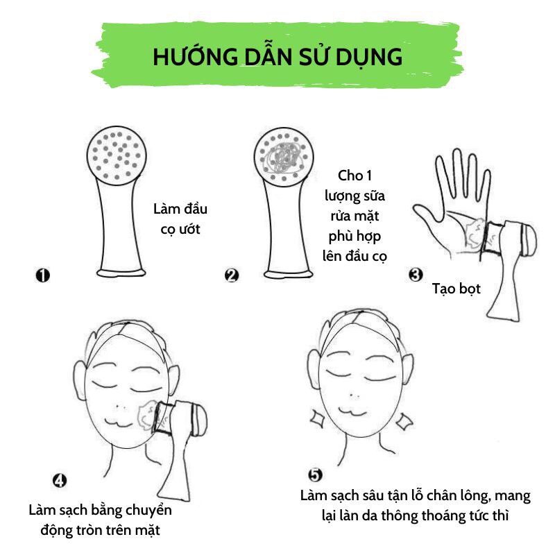 Cọ rửa mặt, massage mặt 2 đầu - mềm mại, siêu sạch