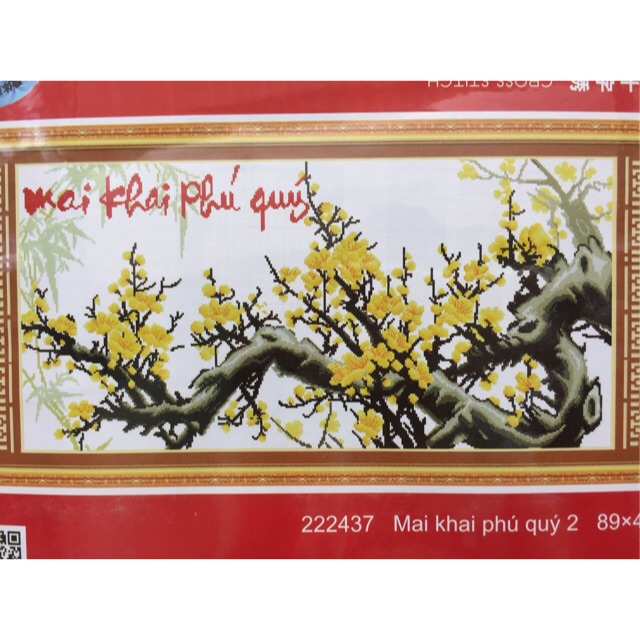 Tranh thêu cành mai 222437