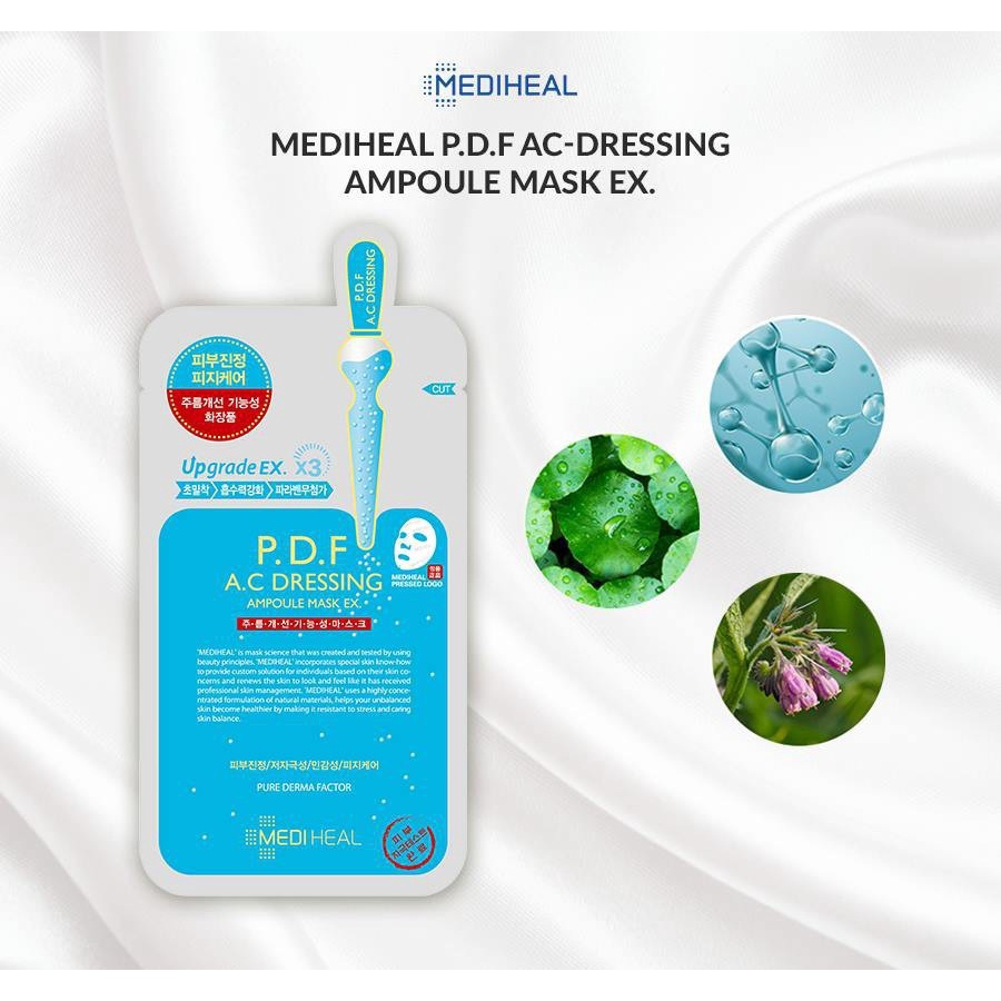 Hộp 10 Mặt Nạ Làm Dịu Da, Loại Bỏ Bã Nhờn, Cung Cấp Dưỡng Chất Cho Da Mediheal Mask EX 25ml x 10