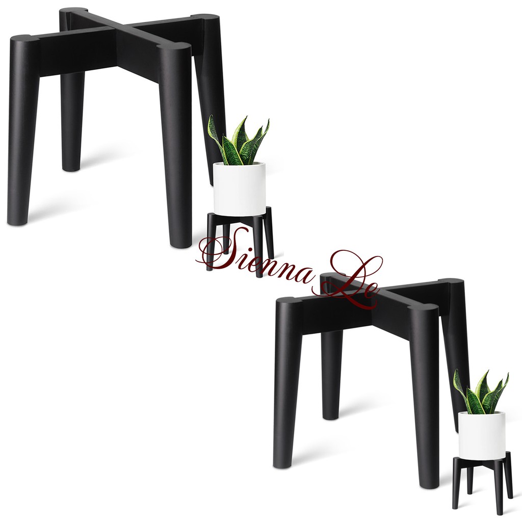 Sienna Le  Giá Đỡ Chậu Cây, Đôn Gỗ Để Chậu Hoa Để Bàn - Cao 19 cm x Rộng 24 cm