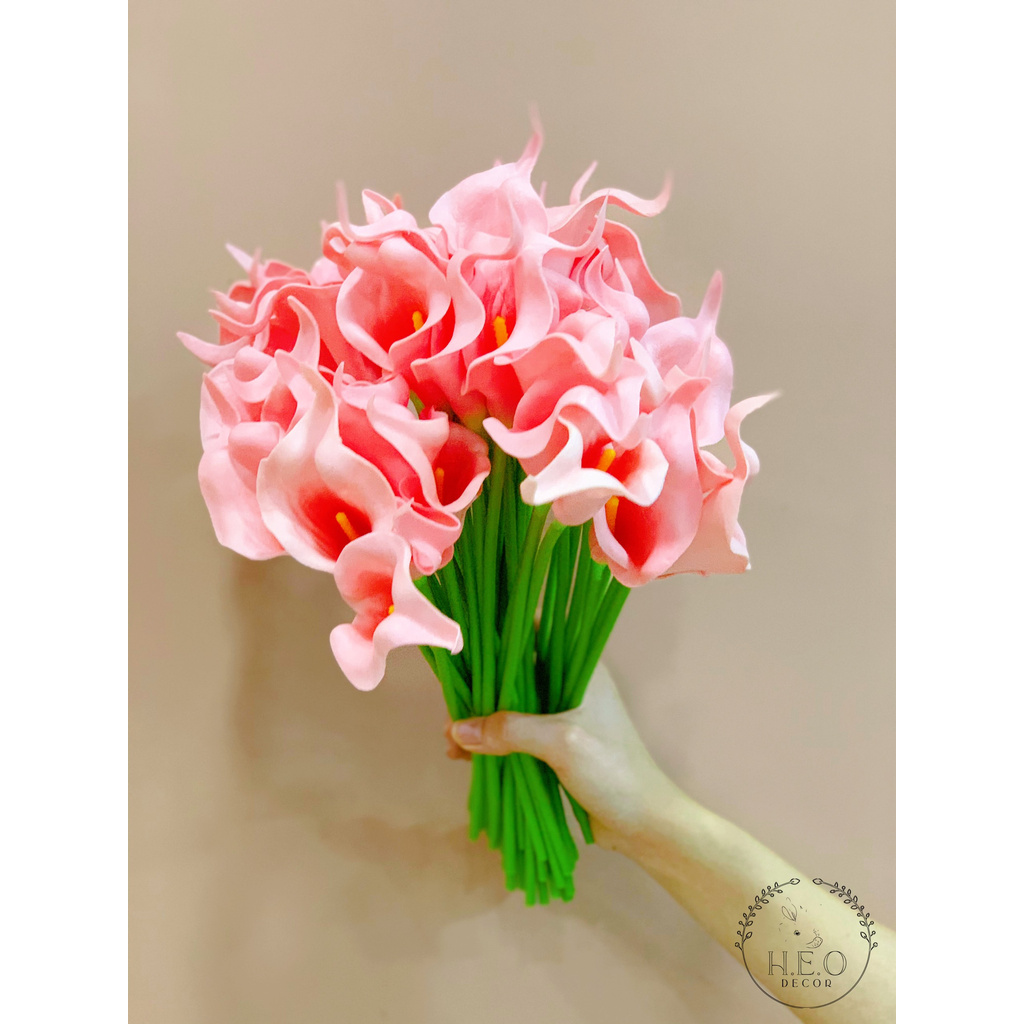 Hoa rum Calla lily Heodecor  HL007, giống thật 99% hoa lụa decor cao cấp