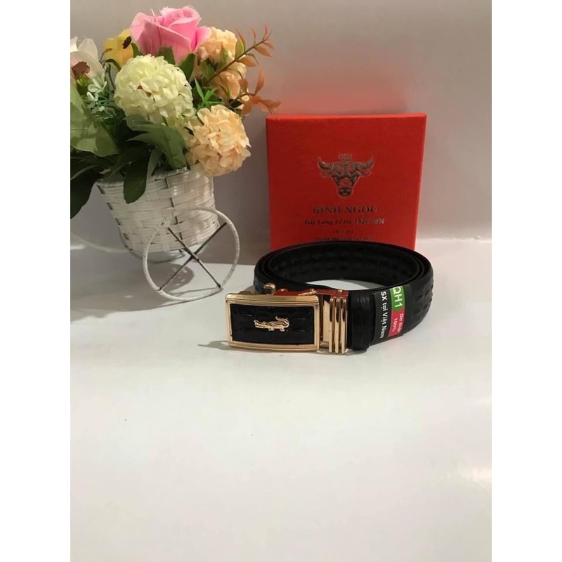 DÂY LƯNG DA BÒ THẬT  in vân da cá sấu cực độc lạ