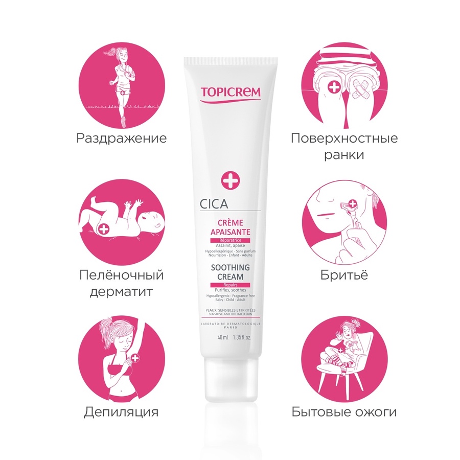 Kem dưỡng phục hồi và làm dịu da TOPICREM - TOPICREM CICA Soothing Cream