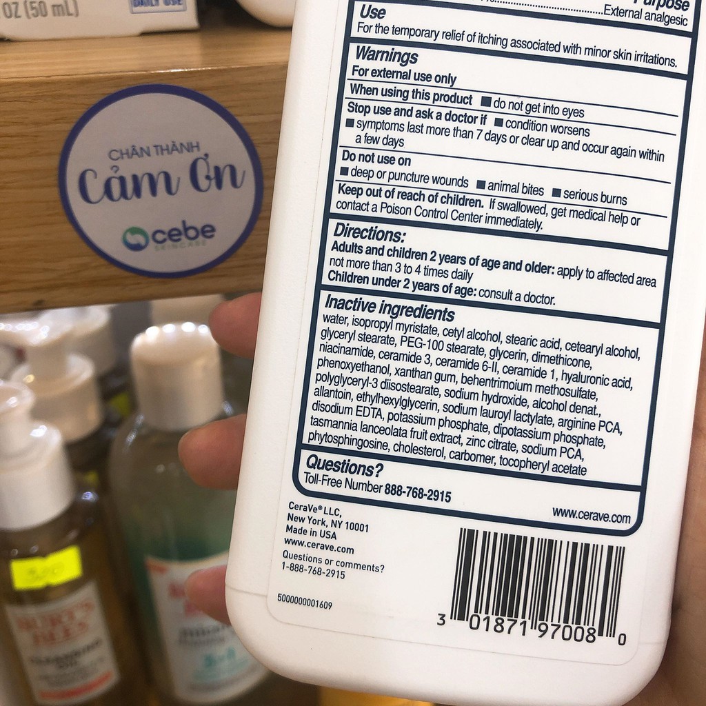 Kem dưỡng giảm ngứa CeraVe Itch Relief Moisturizing Lotion (237mL)