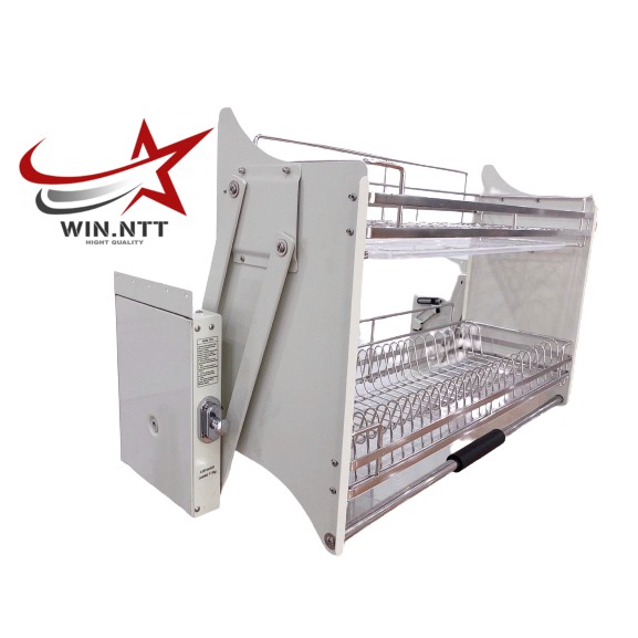 [Hàng Nhập] Gía Trạn, Kệ Chén, Để Bát Đĩa Inox (Nâng hạ thông minh)