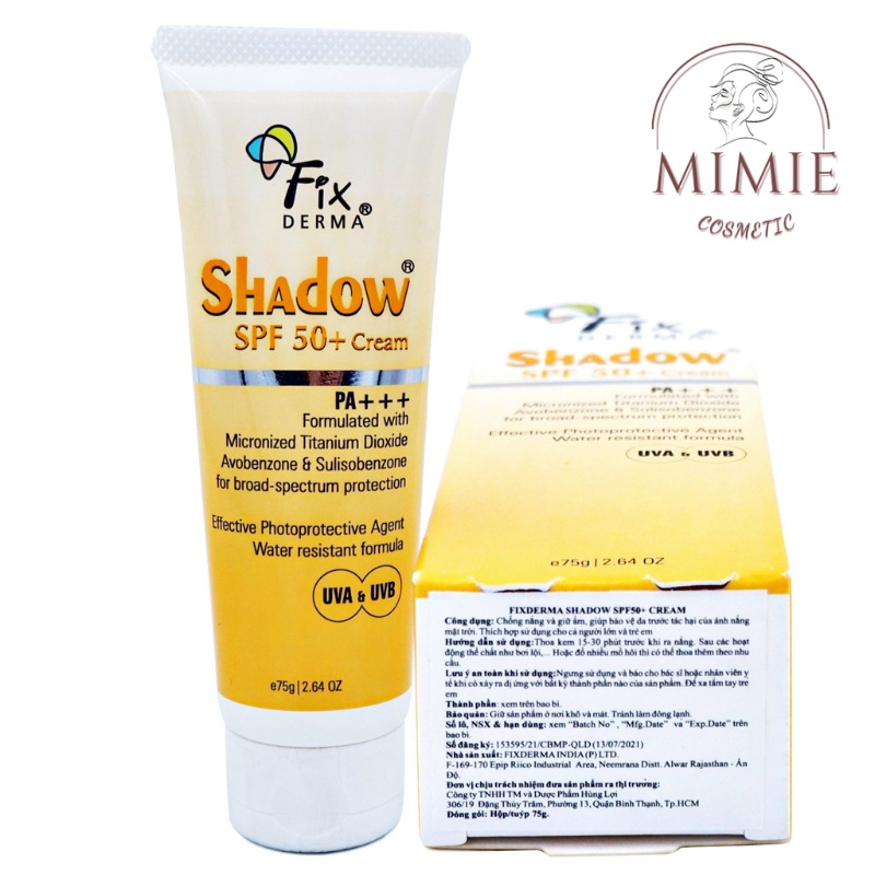 [CHÍNH HÃNG] Kem Chống Nắng Fixderma SPF50+ (75g) - Kem Chống Nắng Shadow Cho Da Mặt Và Toàn Thân