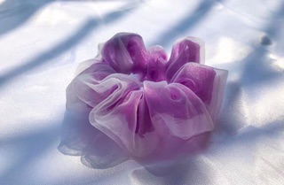 🦄SCRUNCHIES BUỘC TÓC VOAN HAI LỚP MÀU TÍM