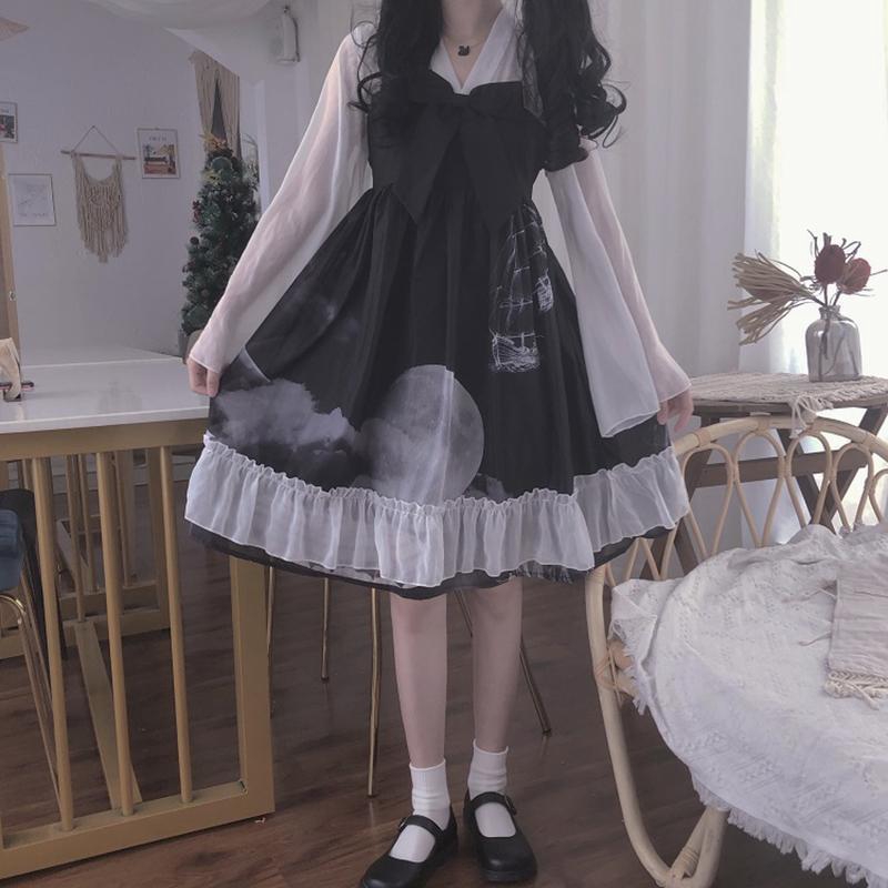 Đầm Lolita Lưng Cao Đính Nơ Chất Liệu Mềm Mại Phong Cách Retro Trung Hoa Cho Nữ | BigBuy360 - bigbuy360.vn