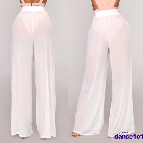 Quần Ren Dài Ống Loe Xuyên Thấu Thời Trang Dành Cho Nữ