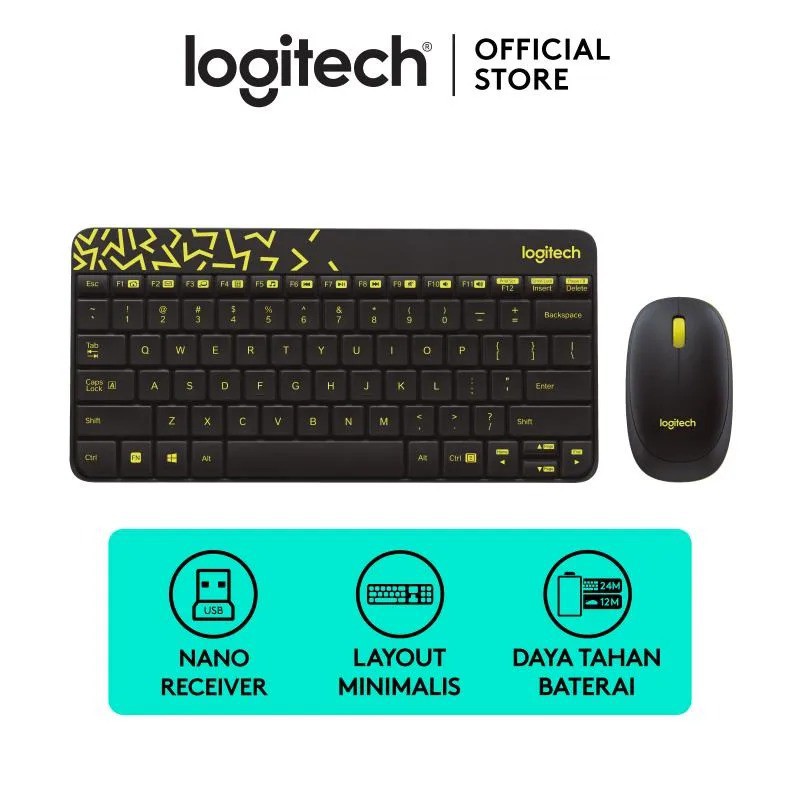 Bộ Chuột Và Bàn Phím Không Dây Logitech MK240 - Hàng Chính Hãng