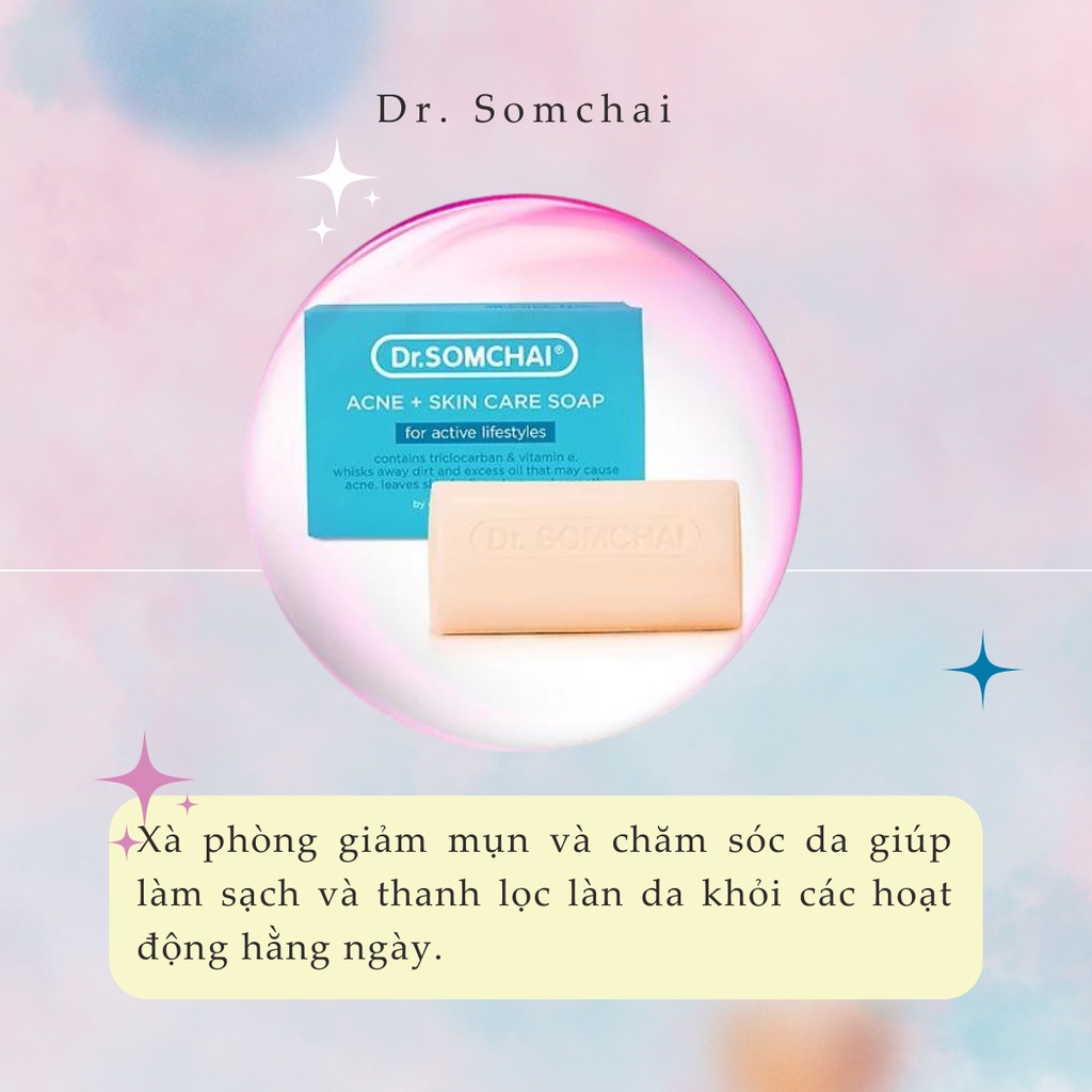 Xà phòng tắm DR.SOMCHAI ACNE&SKIN CARE FOR ACTIVE LIFESTYLE cho da tiếp xúc khói bụi, giúp thanh lọc,ngừa bệnh về da 80g