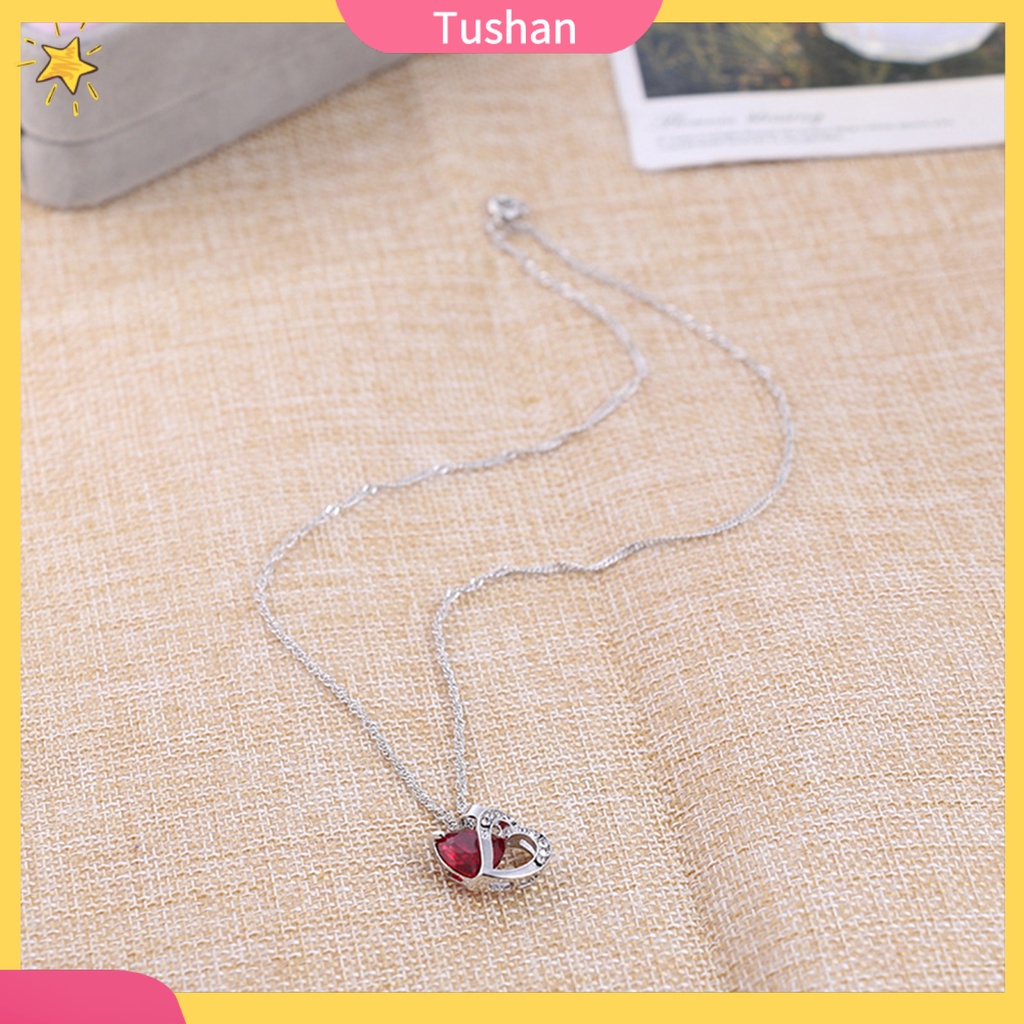Dây Chuyền Mặt Trái Tim Đính Đá Zircon Hợp Thời Trang Cho Nữ