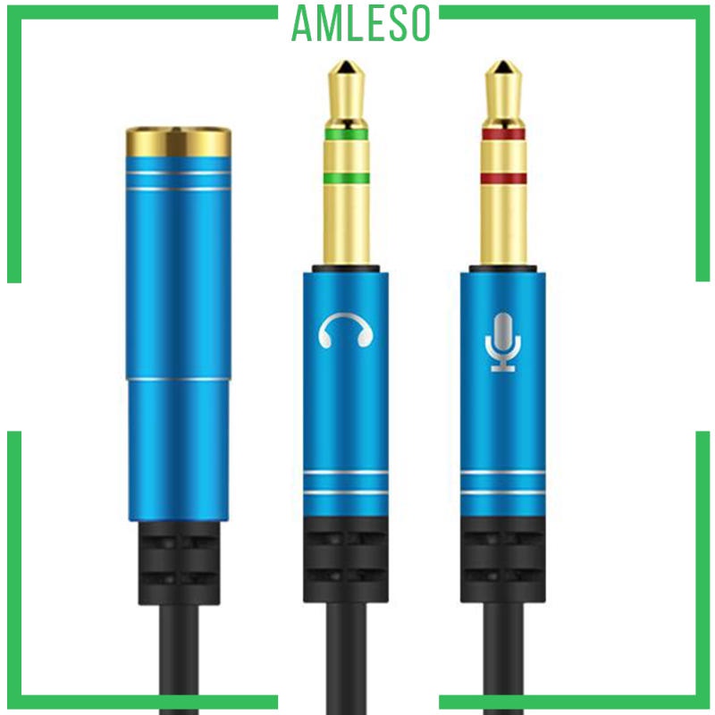 Dây Cáp Tách Tai Nghe 115cm 3.5mm Với Tai Nghe / Microphone Chuyển Đổi Sang 2 Cổng 3.5mm Cho PC / Điện Thoại