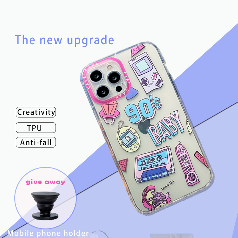 INS pink label transparent TPU full Phone Case for vivo Y50/Y30 S1pro/Y9S S1/Y7S V17India Y5 2020 Cover