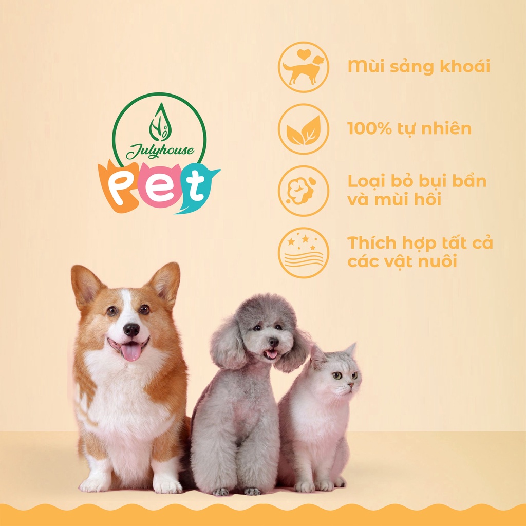 Sữa tắm cho chó mèo 150ml Julyhouse thơm mát khử mùi hôi - YOOSOO MALL