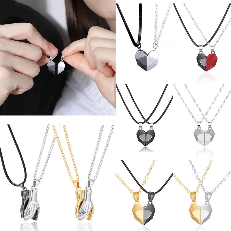 IF ME Vòng Đeo Tay Dây Xích Nam Châm Mặt Trái Tim Thời Trang Cho Cặp Đôi